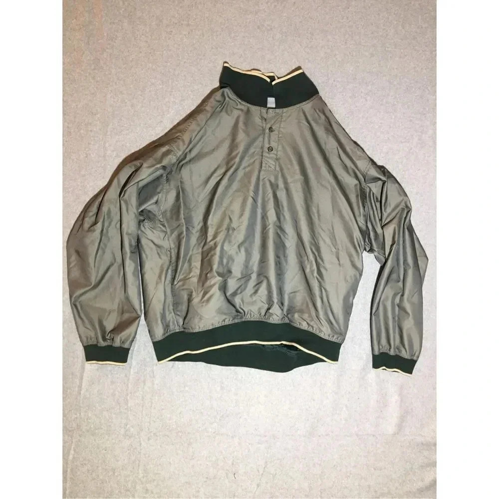 Mens Reebok Windbreaker Jacket Size XXL Green Casual Winter Buttons